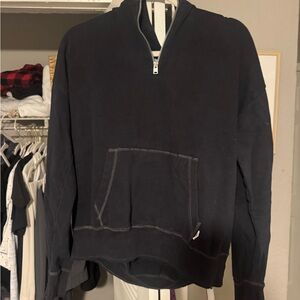 Hollister Men's Dark Gray Zip-Up Sweater